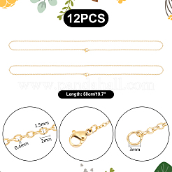 Collares de cadena de cable de acero inoxidable 304 con revestimiento al vacío de PVD&nbsp;NJEW-UN0001-45G
