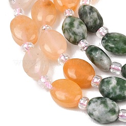 Hilos de cuentas de jaspe verde natural&nbsp;G-Z135-A07