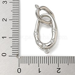 Rack-Plattierung Messing-Mikropavé Klare Zirkonia Faltschließe&nbsp;KK-K392-48P