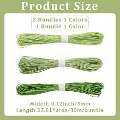 3 paquete de cordón de papel trenzado de 3 colores&nbsp;DIY-CP0012-06A