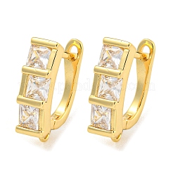 Gestell-Beschichtung Messing Micro Pave Kubisch Zirkonia Creolen Ohrring Zubehörse&nbsp;EJEW-C102-22G