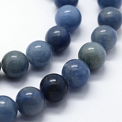 Hilos de cuentas de aventurina azul natural teñidas y calentadas&nbsp;X-G-I199-24-4mm