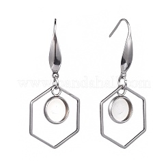 Boucles d'oreilles pendantes en acier inoxydable anti-ternissement&nbsp;AJEW-JB00502-M