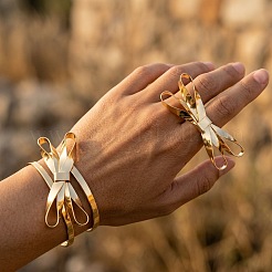 Offene Armreif- und Ringsets aus Eisen für Damen&nbsp;WG54863-01