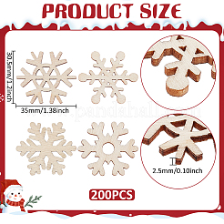 200 Stück Schneeflocke&nbsp;WOOD-UN0001-31
