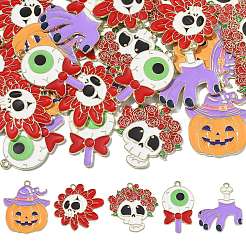 30pcs 5 Arten Halloween-Thema-Legierungs-Emaille-Anhänger&nbsp;ENAM-CJ0005-10
