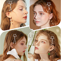 5 Stück 5 Stile Stern Legierung Snap Haarspangen&nbsp;PHAR-GO0001-02