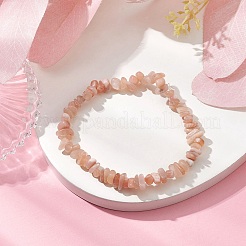 Braccialetti elasticizzati da donna con perline di pietra solare naturale&nbsp;BJEW-JB10688-02