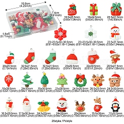 26pcs 26 Arten Weihnachtsthema-undurchsichtige Harzanhänger&nbsp;RESI-FS0001-74