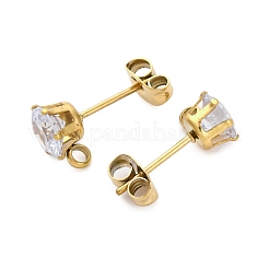 Ionenplattierung (IP) 304 Edelstahl Zirkonia Ohrstecker Zubehörse&nbsp;STAS-P373-04B-G