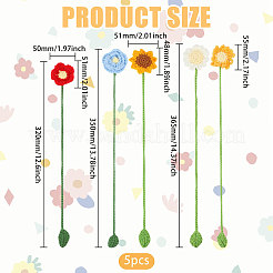 5 segnalibro a forma di fiore in poliestere intrecciato&nbsp;AJEW-GL0003-57