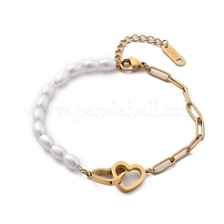 Ionenplattierung (IP) 304 Edelstahl-Gliederarmbänder&nbsp;BJEW-P345-06G