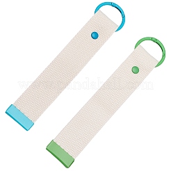 2 porte-clés rectangulaire en polyester bicolore&nbsp;KEYC-CP0001-49A