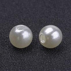Perle di perle acriliche sciolte imitazione grosso bianco rotondo cremoso&nbsp;X-PACR-6D-12