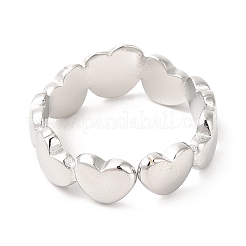 Bague ouverte en acier inoxydable 201 résistante au ternissement avec monture en strass&nbsp;RJEW-E063-52P