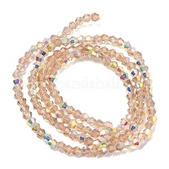 Ab color plateado cuentas de perlas de vidrio transparente&nbsp;GLAA-G127-01H