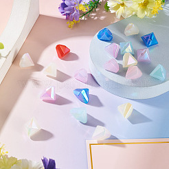 20 pieza de cuentas de gelatina de imitación acrílicas opacas con revestimiento UV&nbsp;OACR-TADJ0001-09C