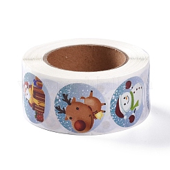 Rolle mit 8 selbstklebenden Weihnachtspapieraufklebern mit runden Punkten und 25 Mustern&nbsp;X-DIY-A042-01D