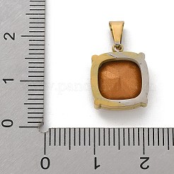 304 Edelstahl Glas Strass Anhänger&nbsp;STAS-L281-010G-02