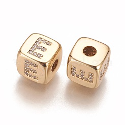 Abalorios de latón con pavé de circonitas&nbsp;KK-K238-16G-E