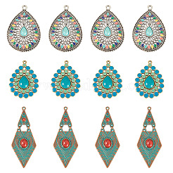 15 pz 3 stili in lega di stile tibetano con pendenti in acrilico&nbsp;FIND-TA0010-20