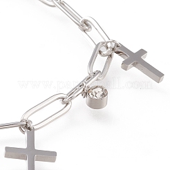 Bracelets à breloques en acier inoxydable 304&nbsp;STAS-D152-02P