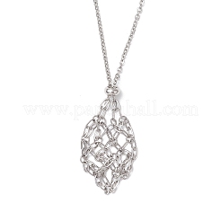 3 collier en macramé en acier inoxydable 304 pour pépites de pierres précieuses&nbsp;NJEW-JN05526