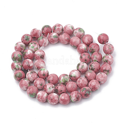Hebras de cuentas redondas de jade blanco océano natural teñido&nbsp;G-R295-6mm-12