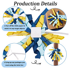 Selbstklebendes Geschenkpapier-Accessoire aus gelockten Polyesterschleifen&nbsp;DIY-WH20053-03B