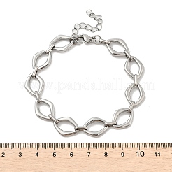Pulseras de cadena de eslabones romboidales de acero inoxidable 304 para hombres y mujeres&nbsp;BJEW-D042-49P