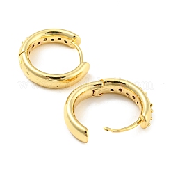 Pendientes de medio aro con circonita cúbica micro pavé de latón chapado en estante para mujer&nbsp;EJEW-F326-11G