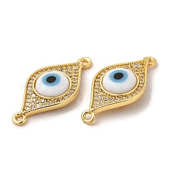 Placcatura a cremagliera in vero ottone placcato oro 18k con micro pavé di ciondoli per connettore in zirconi cubici trasparenti&nbsp;ZIRC-L102-02G-05