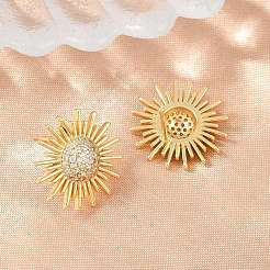 Boucles d'oreilles en laiton avec micro pavé de zircons cubiques pour femmes&nbsp;KK-CBA17E5-04G