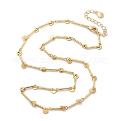 Colliers à pendentif rond plat en laiton&nbsp;NJEW-F329-02G