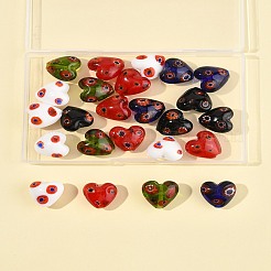24pcs 5 Farben handgemachte Millefiori Glasperlen&nbsp;LAMP-FS0001-36