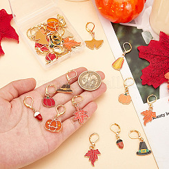 24 pièces 12 styles de décorations de pendentif en alliage d'émail&nbsp;HJEW-PH01903