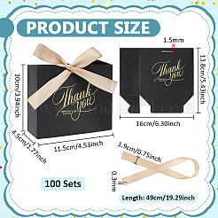 Geschenkboxen aus Papier mit Goldprägung und Schleifengriff&nbsp;CON-WH0089-252B