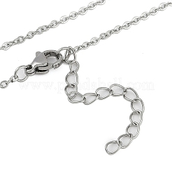 Collane a catena con ciondolo in zirconia cubica trasparente in ottone&nbsp;NJEW-D088-04A