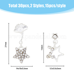 Cabochon di strass in lega stile 30 pz 2&nbsp;MRMJ-HY0001-08