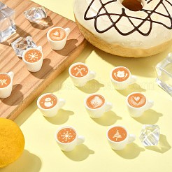 35 pièce 7 styles de décorations de Noël en résine pour café latte art&nbsp;DJEW-CJ0001-34