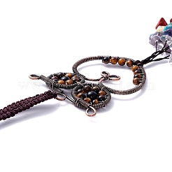 Decoraciones colgantes grandes de ojo de tigre natural&nbsp;G-P459-05B