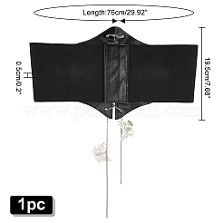 1 Stück breiter elastischer Korsettgürtel aus PU-Leder&nbsp;AJEW-WR0002-01A
