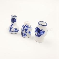 Blaue und weiße Porzellanvasen-Miniaturverzierungen&nbsp;BOTT-PW0001-151