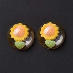 Cabochon in resina floreale trasparente&nbsp;RESI-G034-B03