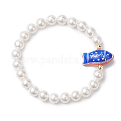 8 mm runde Stretch-Armbänder aus Muschelkernperlen&nbsp;BJEW-JB10338