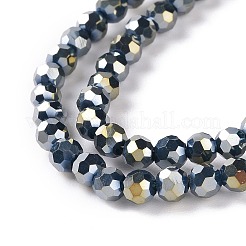 Brins de perles de verre électrolytiques à facettes (32 facettes) rondes plaquées arc-en-ciel&nbsp;EGLA-J130-FR15