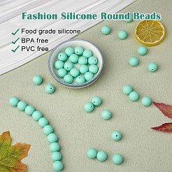 100 pièces perles de silicone perles rondes en caoutchouc 15mm perles d'espacement en vrac pour fournitures de bricolage bijoux fabrication de porte-clés&nbsp;JX456A