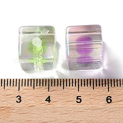 Placcatura uv perle acriliche trasparenti iridescenti&nbsp;X-OACR-H112-09A