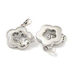 Laiton avec zircone cubique transparente et pendentifs coquillages&nbsp;KK-Q820-12P