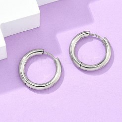 Pendientes de aro huggie de acero inoxidable 304 resistentes al deslustre&nbsp;EJEW-F111-20mm-P